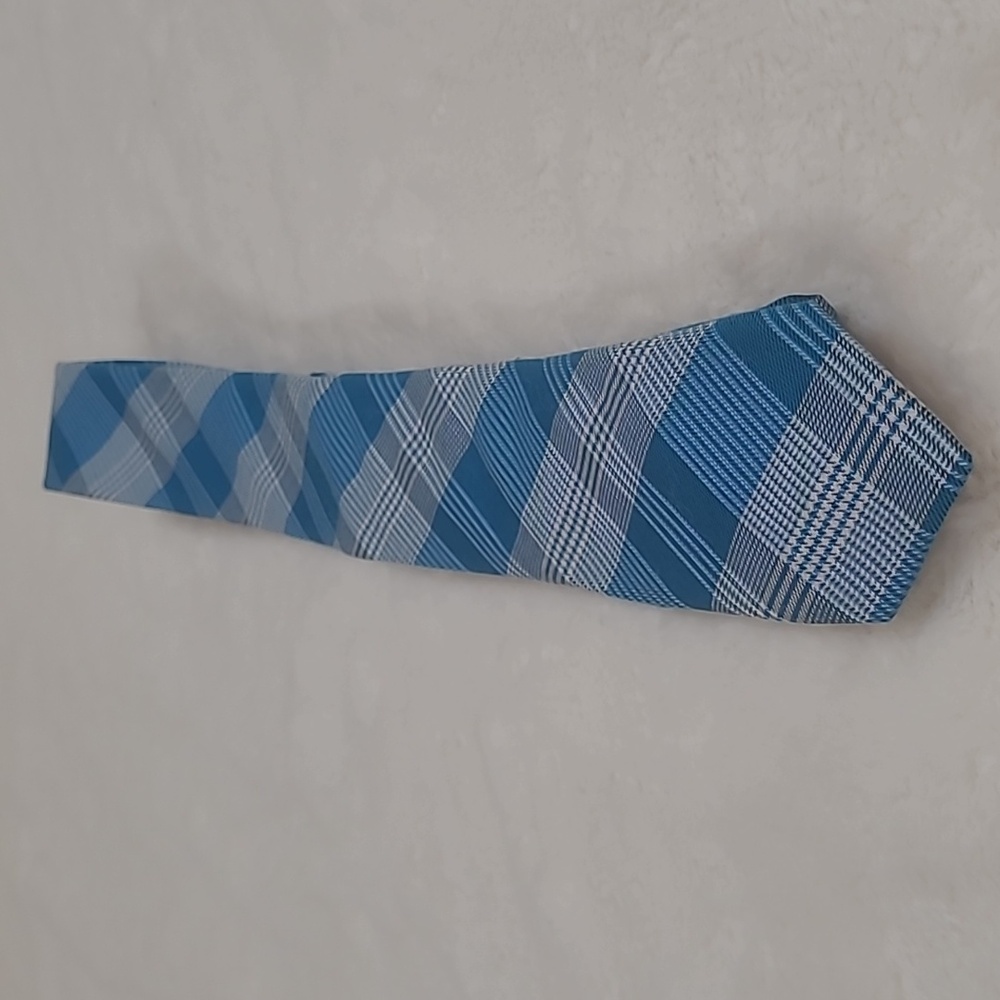 Original Penguin Silk/Cotton Tie Blue Plaid